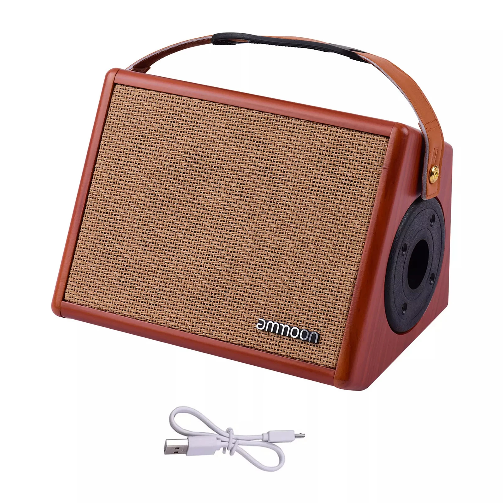 Ammoon AC-25 25W Draagbare Akoestische Gitaarversterker Oplaadbare Draadloze Bt Speaker Indepevent Reverb Microfoon Beschikbaar