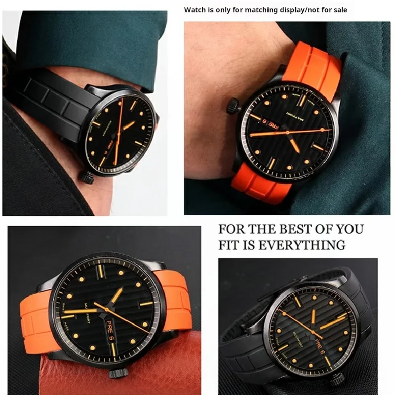 22 مللي متر 23 مللي متر M005 قوس الفم منحني حزام الساعات ل ميدو M005430a M005614a ساعة مطاطية حزام المواطن الأزرق الملاك سيليكون الرجال سوار