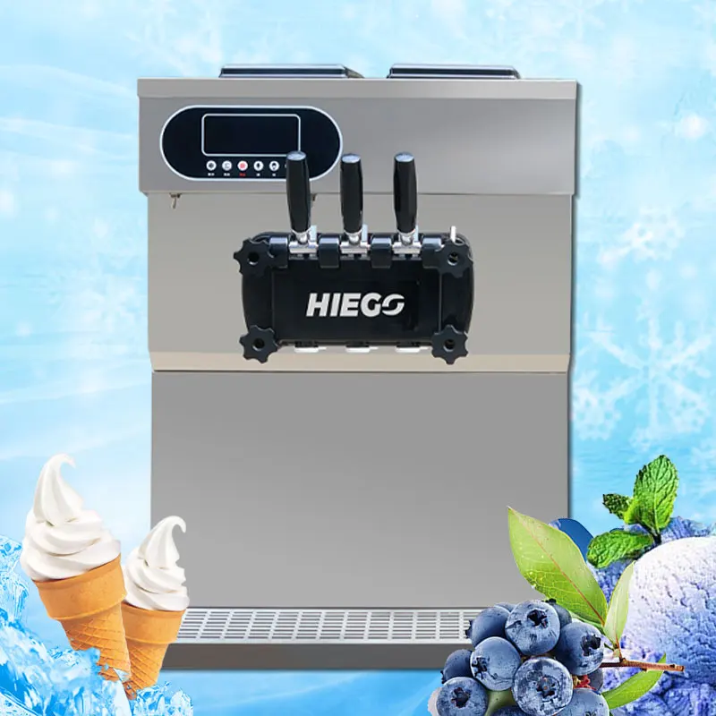 36L/H Commercial Table 3 Flavors Mini Cones Soft Ice Cream Machines