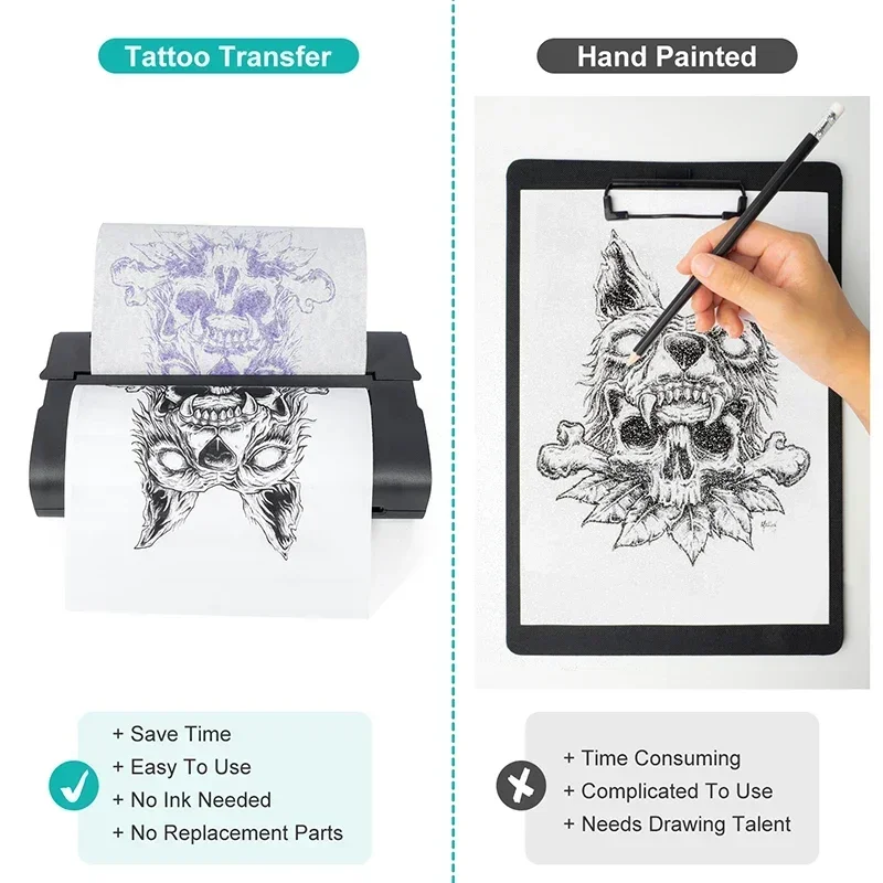 2026 2025MT200 EU Standard Carbon Sheet Paper Mini Thermal Transfer Printer Tattoo Stencil Copier Machine