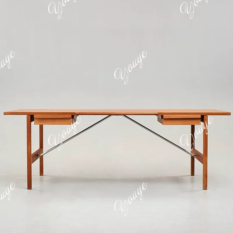 

Q Medieval retro solid wood Danish style writing desk designer style is stunned, Nordic desk desk is simple