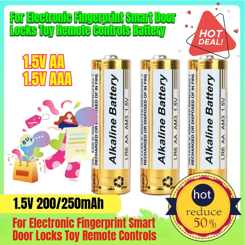 

200/250mAh No. 5 and No. 7 Alkaline Dry Batteries for Electronic Fingerprint Smart Door Locks Toy Remote Controls