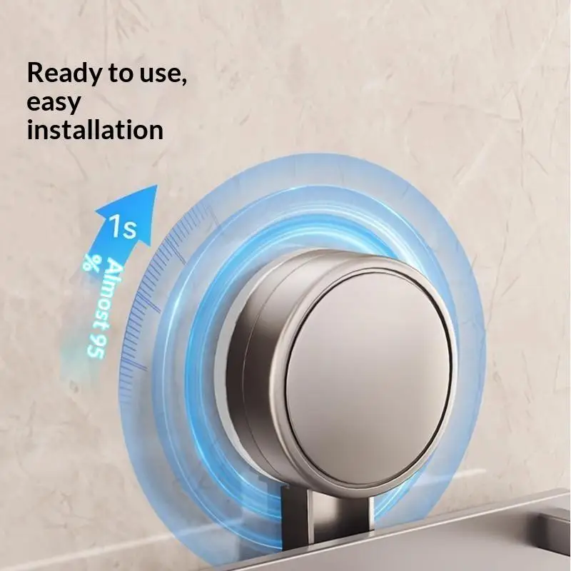 Suction Cup Bathroom Storage Rack Punch Free Wall Mounted Metal Drain Organizer for Small Bathroom Space Saving