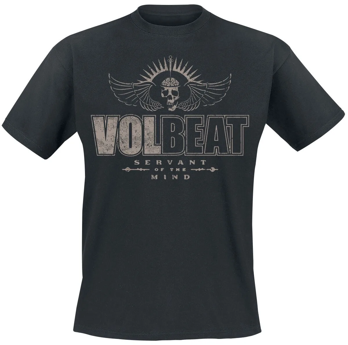 Retro Volbeat King Skull Print T-shirt Men Women Metal Band Casual Streetwear Tee