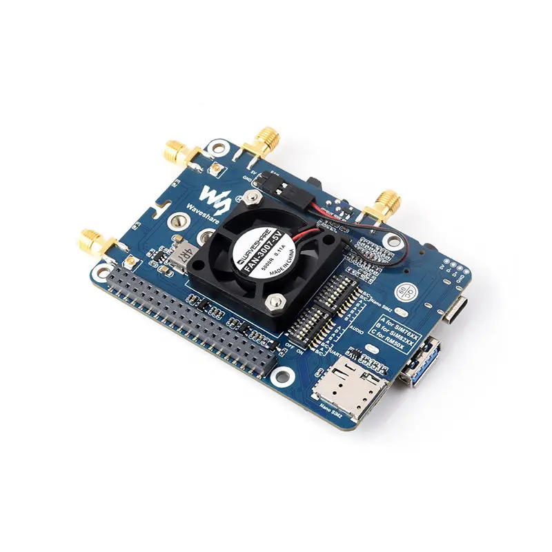 Waveshare SIM7600G-H M.2 4G HAT, 4G/3G/2G Communication And GNSS Positioning, Global Band. for Raspberry Pi LTE