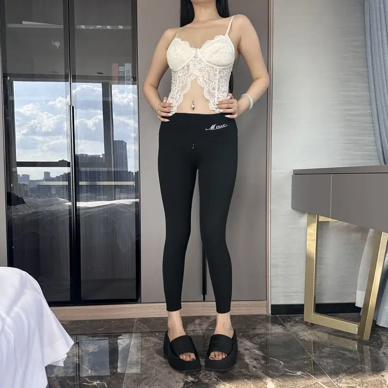 Herfst Winter Rits Kruis Gebreide Dames Leggings Hoge Taille Warme Fluwelen Strakke Broek