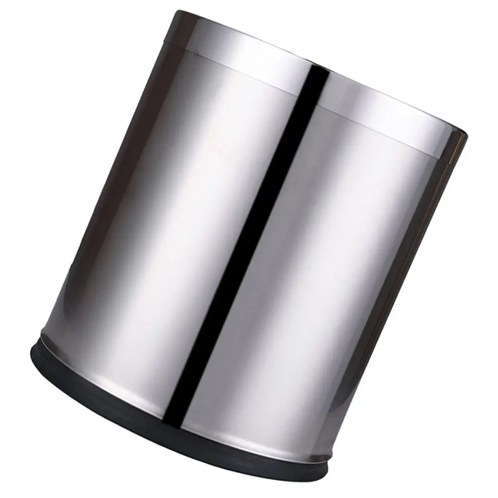 

Stainless Steel Garbage Can for Bedroom Kitchen Office Compact Size Waste Bin for Household Recycling Dustbin Solution