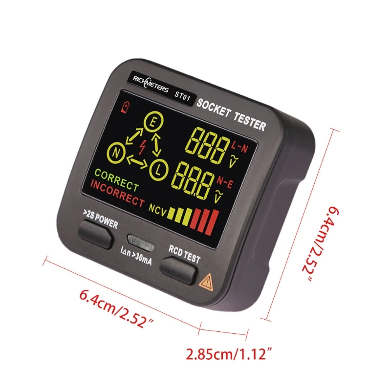 Digital EU UK AU US Socket Tester Plug Voltage Residual Current Circuit Breaker Wall Plug Leakage Tester Electrical Dropship