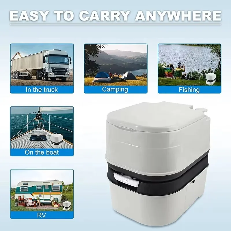 Inodoro portátil para acampar, viajar, RV, Camper al aire libre, inodoro de viaje portátil