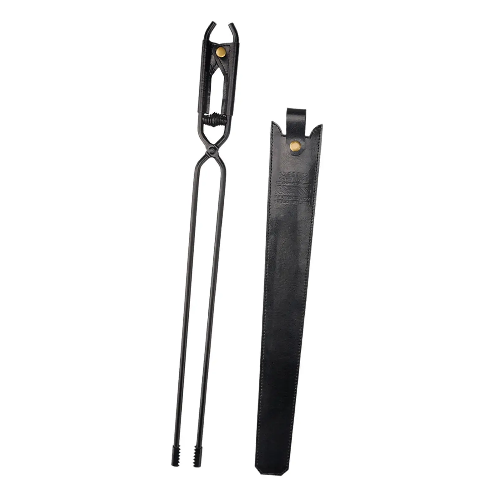 Steel Fireplace Tongs Heat Resistant Portable Fire Pit Log Grabber for Camping and Outdoor Grill
