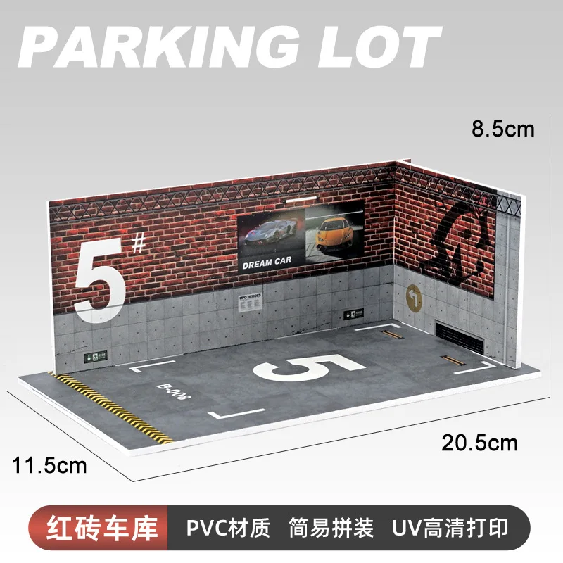 1:32 Simulation Parkplatz Miniatur Szene Modell Automodell Unterirdische Parkplatz Garage Hintergrund Wanddekoration