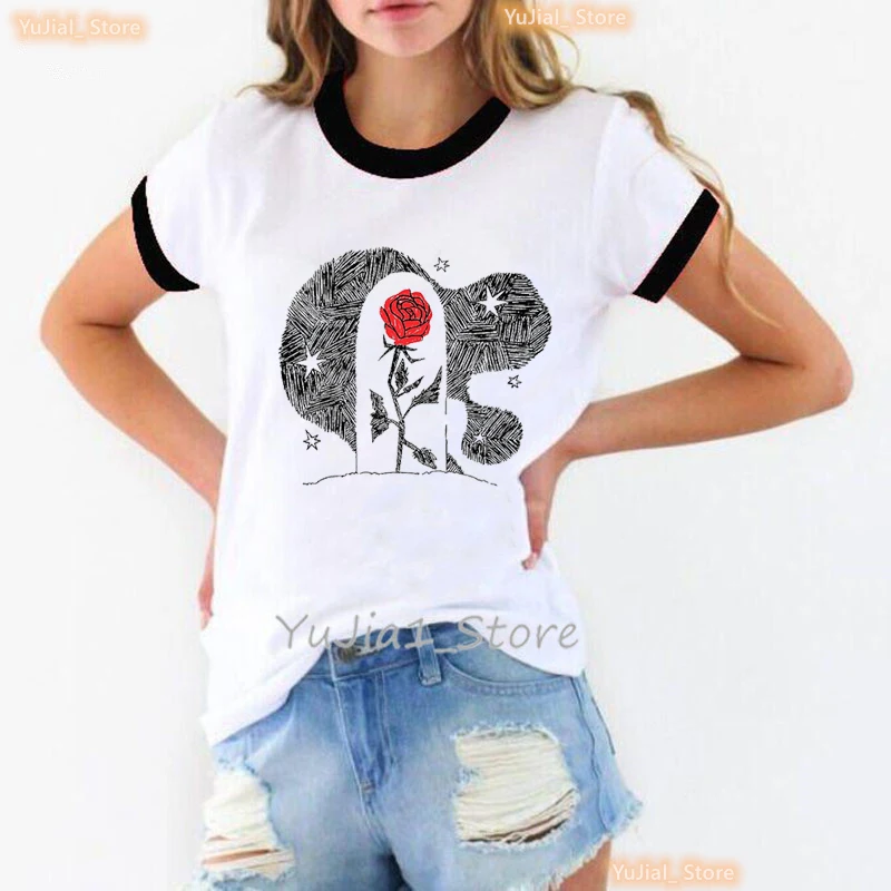 The Little Prince Star Print T Shirt Women Clothes 2024 Funny Cool Tshirt Femme Harajuku Kawaii Short Sleeve T-Shirt Female