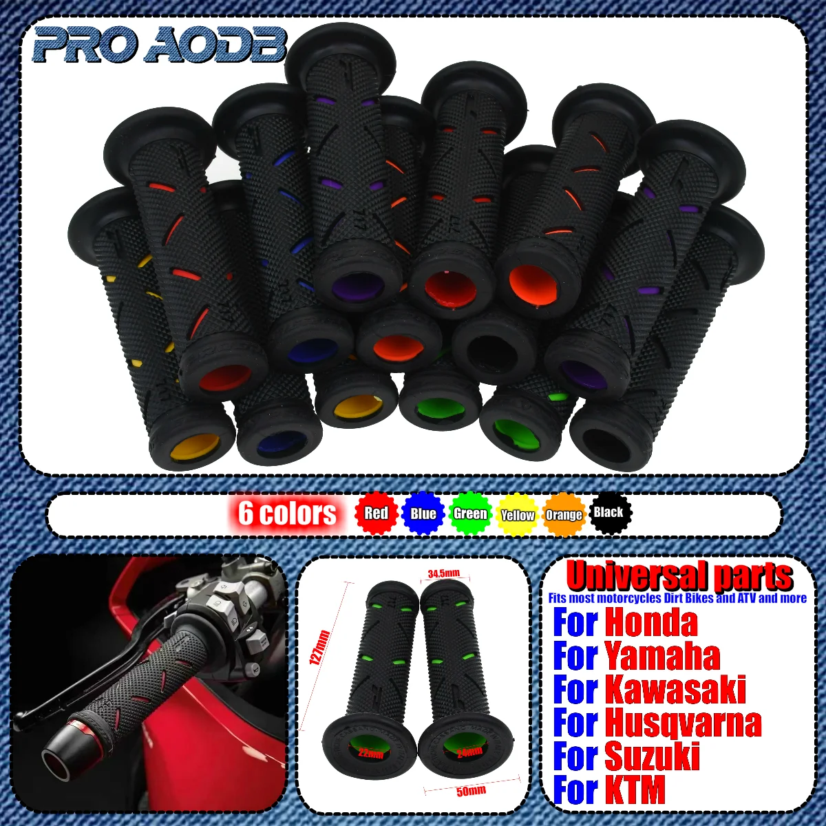 

For Honda Suzuki Ducati Benelli 22MM Universal Motorcycle Handlebar Motorbike Grips Rubber Modification Accessories Moto Handles