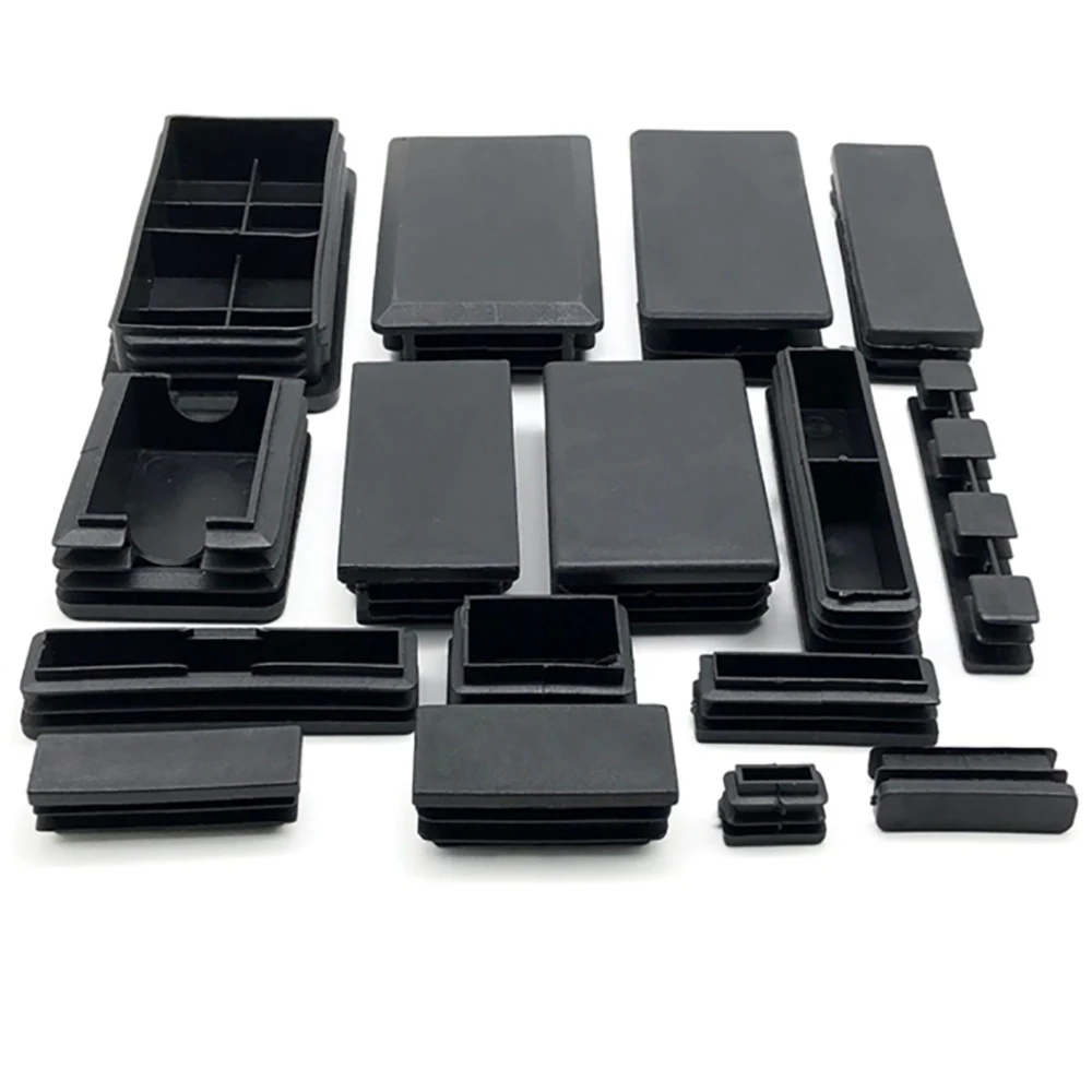 10-200mm PE Square Tube Plug Dustproof Sealing Cap Anti Slip Silent Wear Resistant Table Chair Furniture Leg End Insert Cap