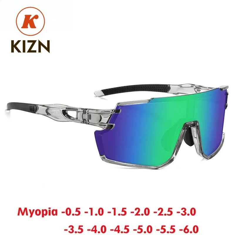 

KIZN Cycling Myopia Sunglasses Men Sports Women Glasses Polarized Protection Prescription Optics Outdoor Goggles -0.50 to -6.0
