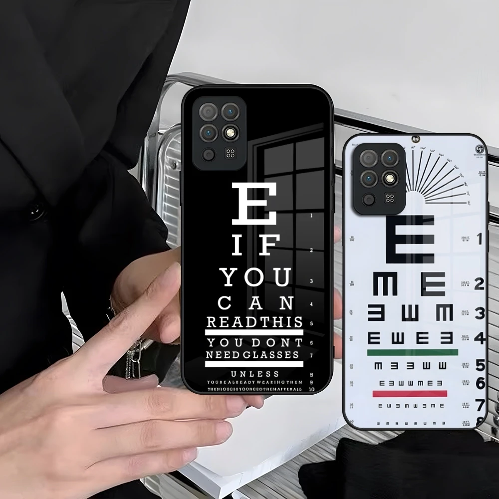 Medical Eye Vision Chart Phone Case For Redmi 8 10 Poco X3Pro 9 X3Nfc 12 9T X3 9A Note10 Pro Note12 11 X5 Pro Note8 Plus 11 S Co