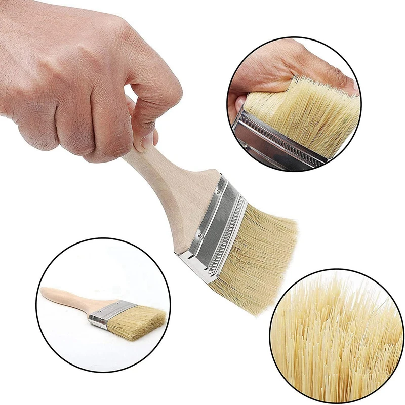 48 Pcs Paint Brushes And Chip Paint Brushes For Paint Stains Varnishes Glues And Gesso, 24 Pcs 35Mm & 24 Pcs 70Mm