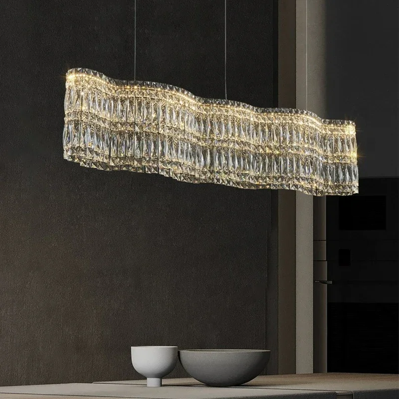 

modern luxury crystal chandelier use to living room dining bed French minimalist LED