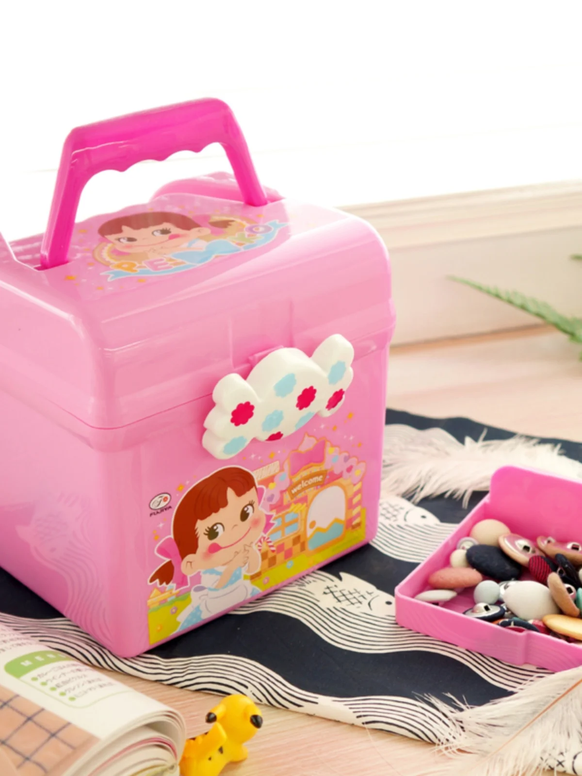 

Cute Cartoon Children's Candy Box Plastic Desktop Storage Box Pastel Storage Box Cosmetic Storage Box Desktop Organizer