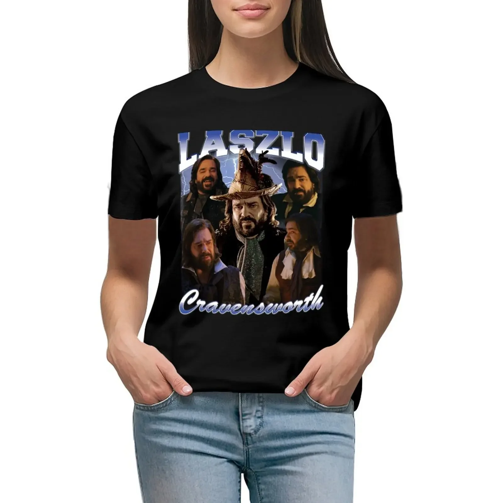 

Laszlo Cravensworth 90's Design T-Shirt new edition sweat summer top t-shirts for Women loose fit