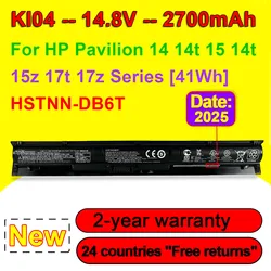 KI04 Battery For HP Pavilion 14 14t 15 15t 15z 17 17t 17z HSTNN-DB6T  HSTNN-LB6T HSTNN-LB6S HSTNN-LB6R 800049-001 14.8V 41Wh