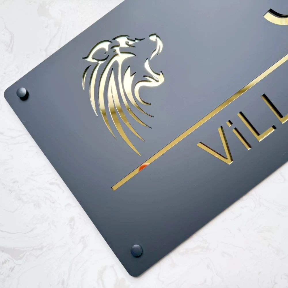 Modern Acrylic Outside House Number Exterior Door Plate Customize Icon Letter Family Name for Apartment Hotel Mailbox Villa Shop