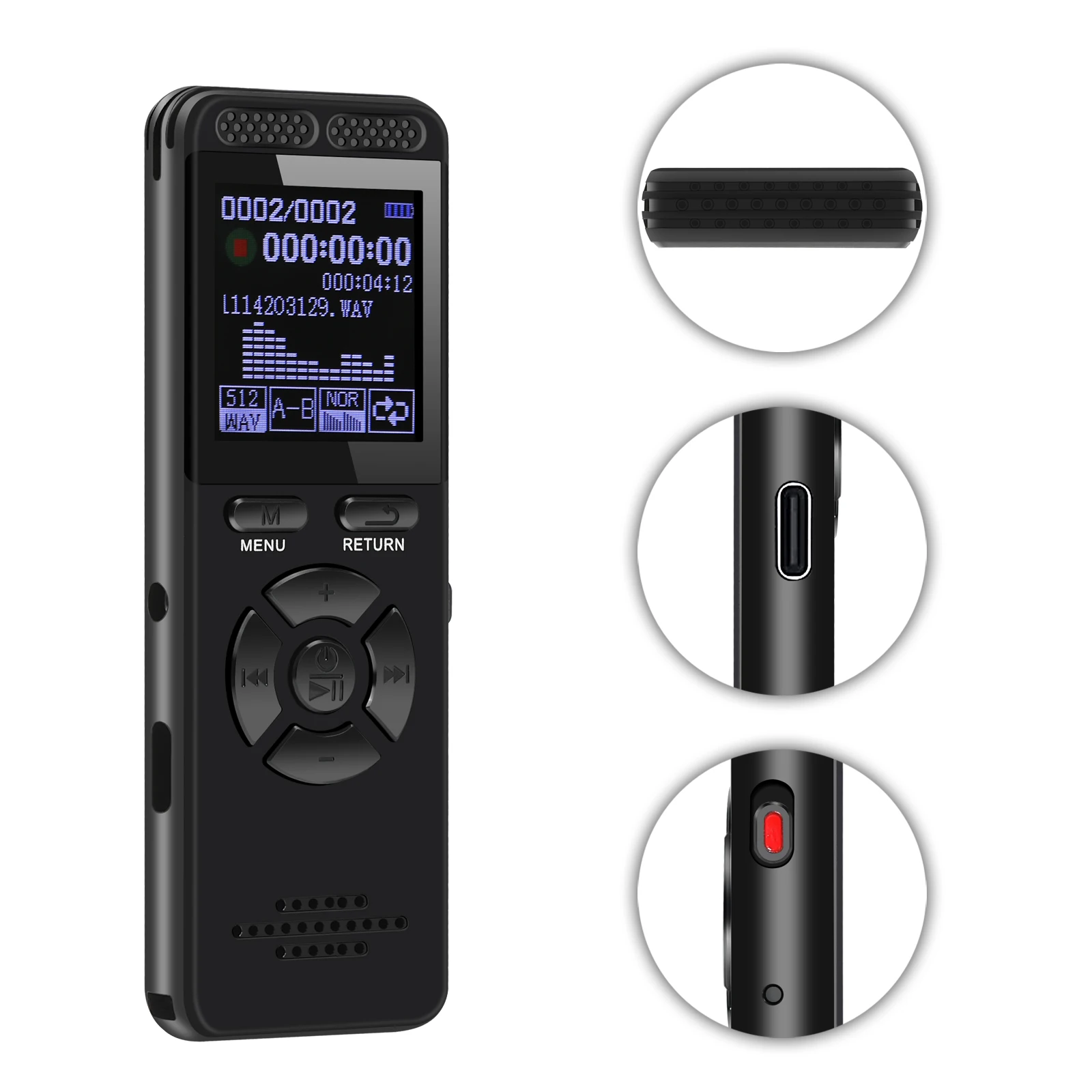 

Vandlion V65 32GB Voice Recorder with Playback Audio Recording for Lectures Digital Dictaphone Sound Recorder with Password