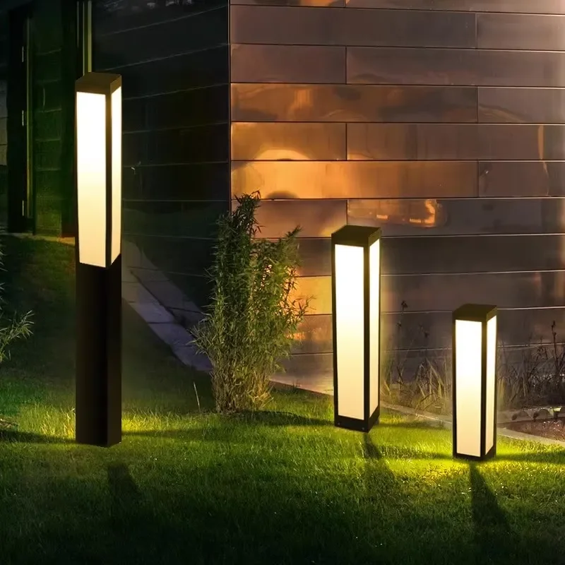 Waterproof Solar Floor Lamp for Outdoor Courtyard Villa Garden Clubhouse Lawn Stainless Steel