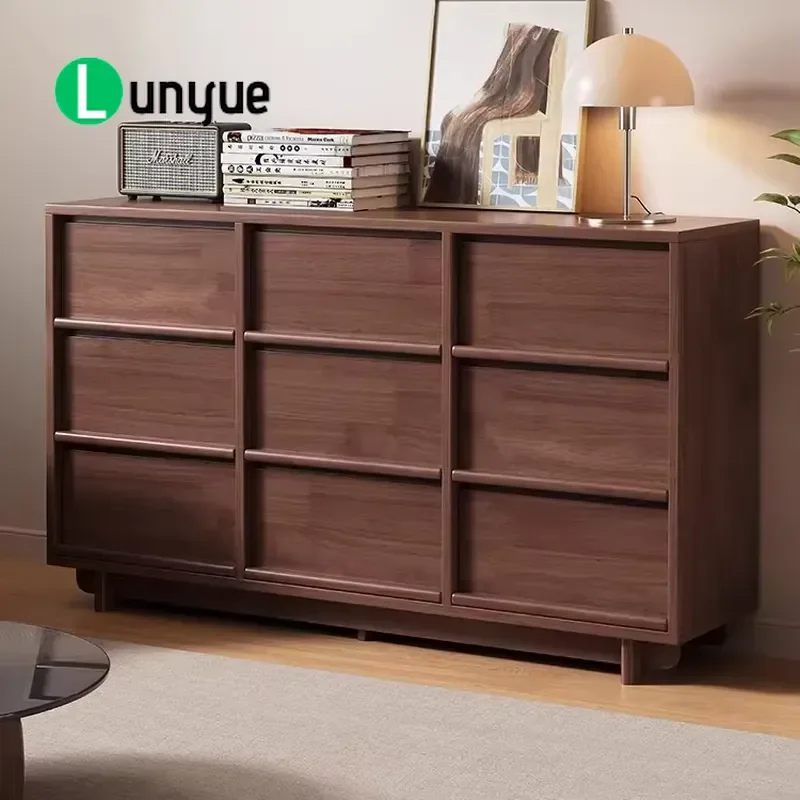 Retro Solid Wood Shoe Cabinet Eco Friendly Durable Space Saving Large Capacity Multi Layer Storage Locker For Entrance Living