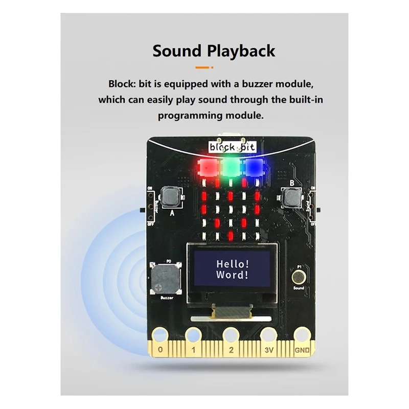 Block:Bit Programmable Development Board Designed For Program Education Upgraded From Micro-Bit, With OLED Screen Durable (B)