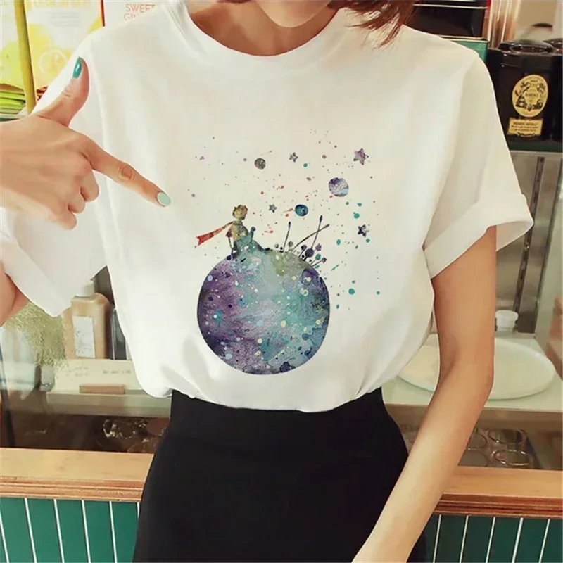 New Arrival The Little Prince Printed T Shirt Round Neck Short Sleeve Tshirt Female Harajuku Ladies Tshirts Casual Tshirt Women