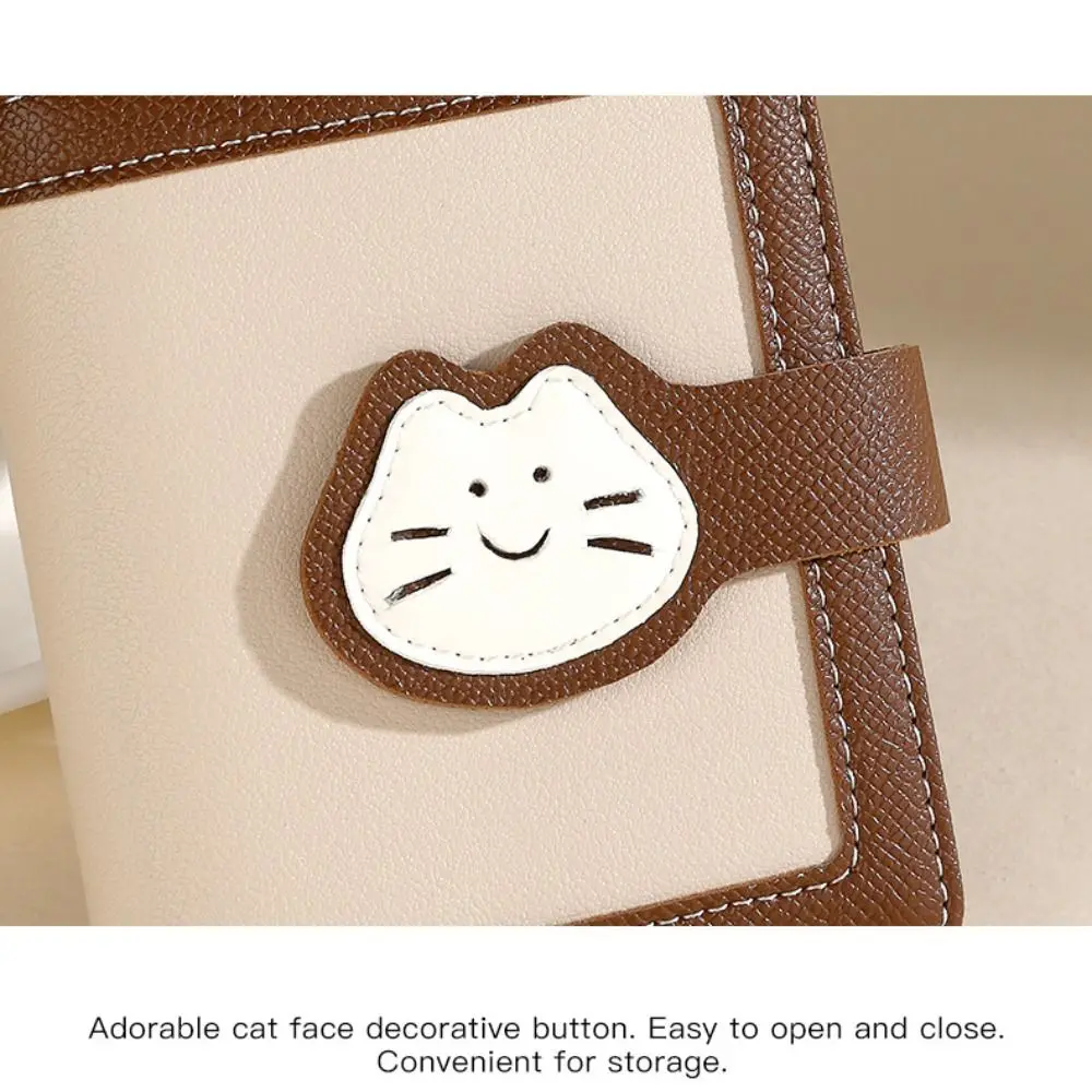 

Универсальный портативный кошелек с принтом кошки, милый короткий кожаный кошелек для нескольких карт, модный кошелек из искусственной кожи с кошачьим узором, сумка для карт для работы