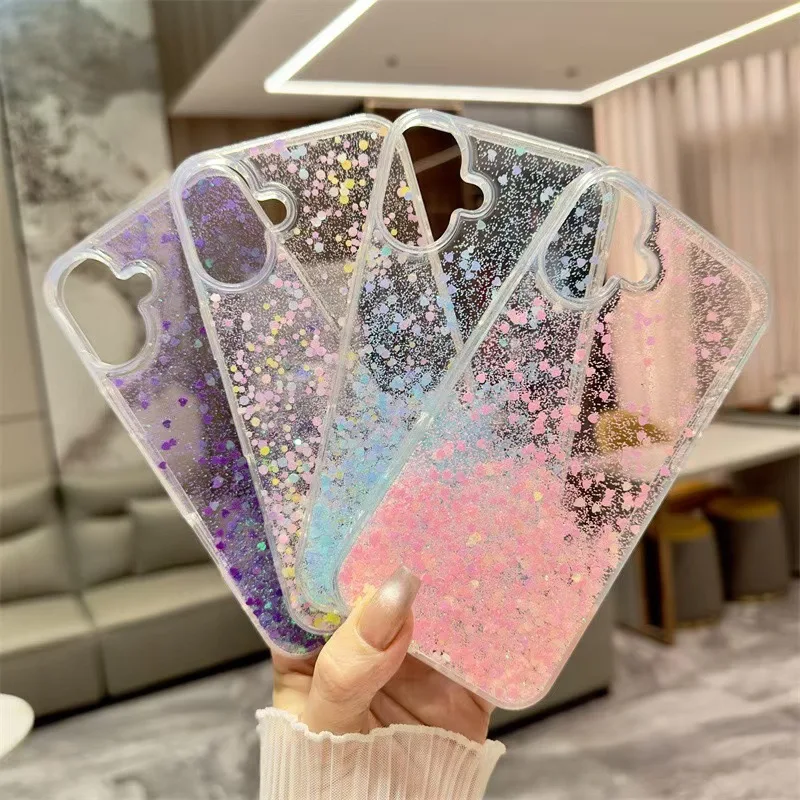 الفاخرة بريق الترتر بالتنقيط الغراء شفافة جراب هاتف آيفون 12 13 14 15 16 برو ماكس زائد 11 للصدمات قذيفة