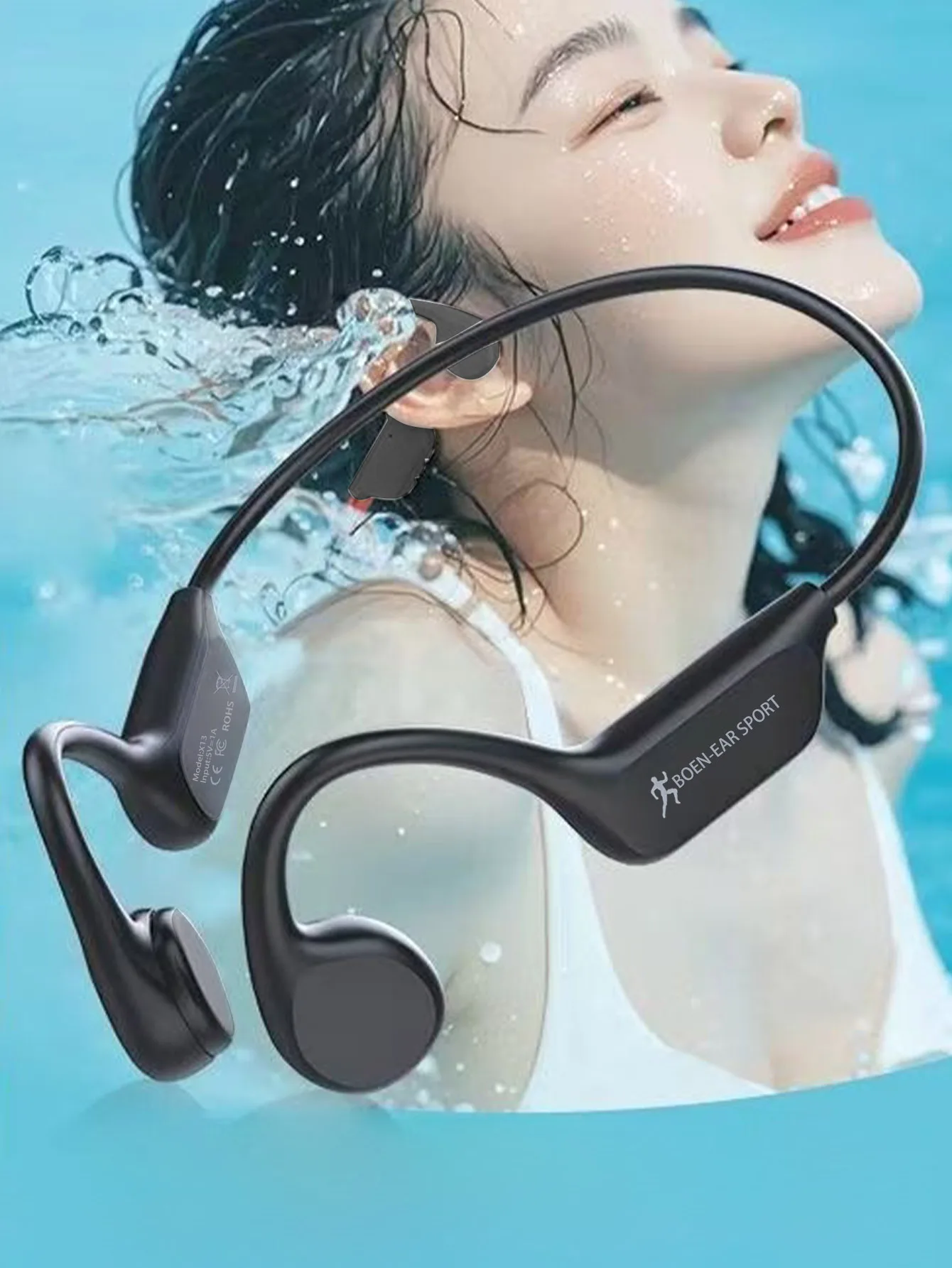 Open Ear Bone Conduction Bluetooth Headphones Waterproof Sport Earphones Handsfree Call For Running Driving Cycling