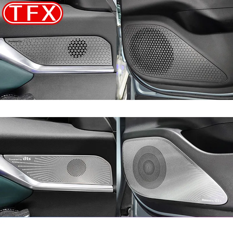 For Trumpchi GAC EMKOO 2023 2024 Car Door Audio Ring Speaker Cover Stainless Steel Horn Frame Decoration Patch Auto Accessories