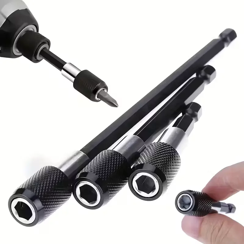 3pcs Magnetic Drill Bit Extension Kit, Universal Impact Motor Drill Bit, Durable Steel Structure, Professional Tool Accessories