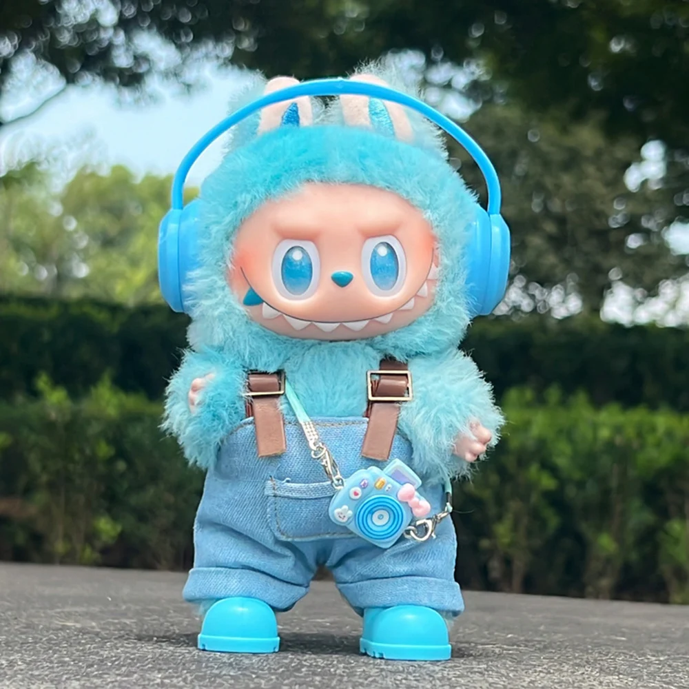 الملابس لدمى Labubu 15 سنتيمتر 17 سنتيمتر 1st إلى 3rd الجيل ملابس العمل وزرة وسماعات مجموعة الملابس والاكسسوارات