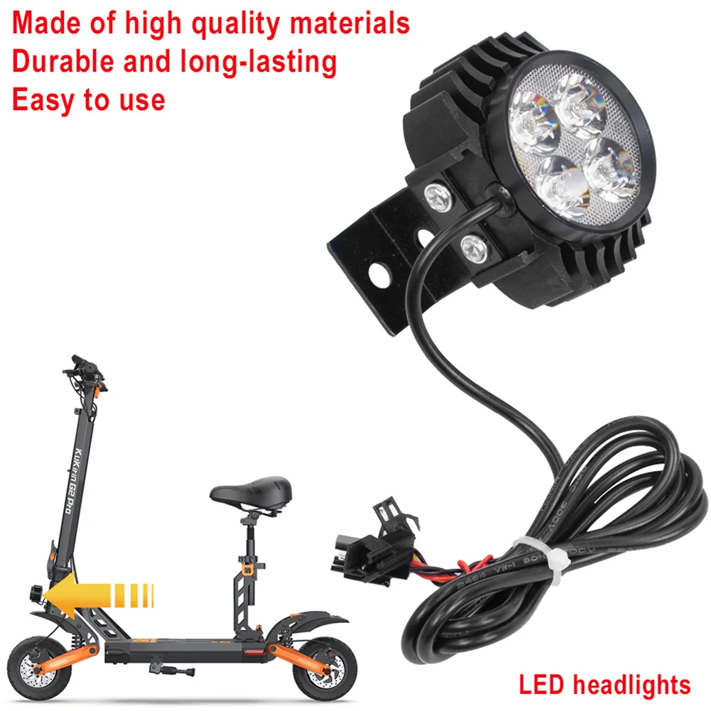 2 In 1 Led Headlights With Horn For Kugoo M4 Pro Electric Kick Scooter 12-80V Front Lamp Light Night Safety Front Light Lamp Par