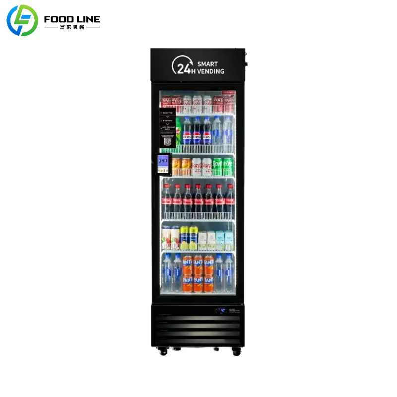 Customized AI Refrigerated Vending Machine with Real Time Inventory Fresh Food Snacks Beverages for Office School Gym