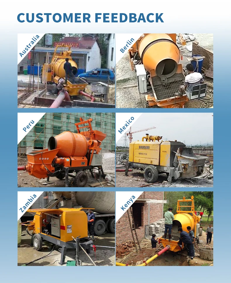 Factory Price New Concrete Pumping Integrated 92KW Rated Power Diesel Electric Engine High Efficiency Concrete Mixer Machine