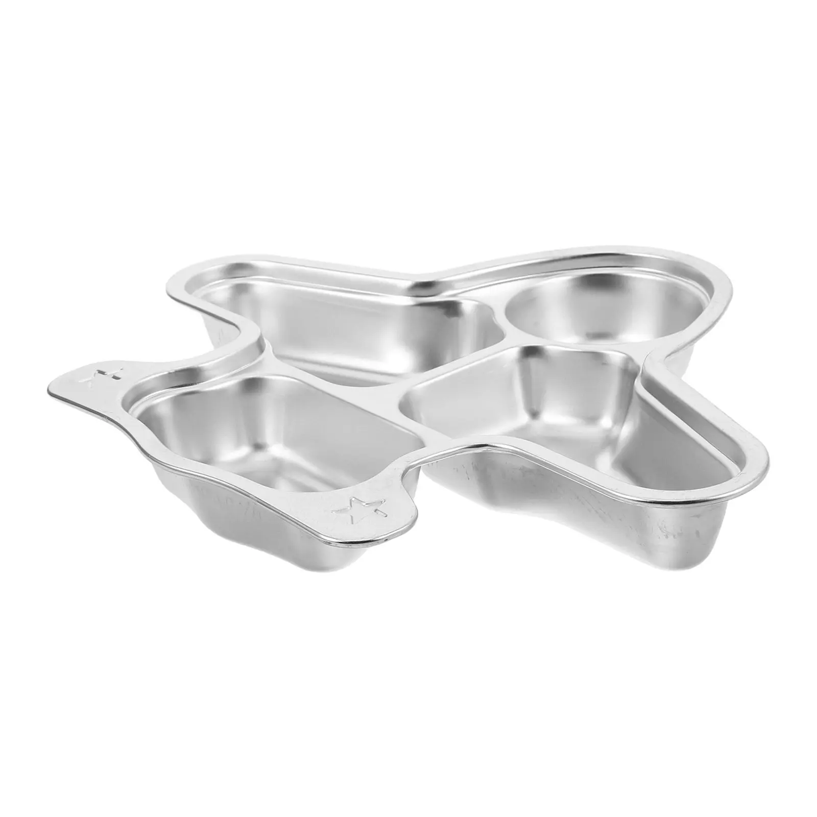Stainless Steel Divided Plate Cartoon Airplane Design Portion Control Plate for Dinner Camping Party School Meal Tray