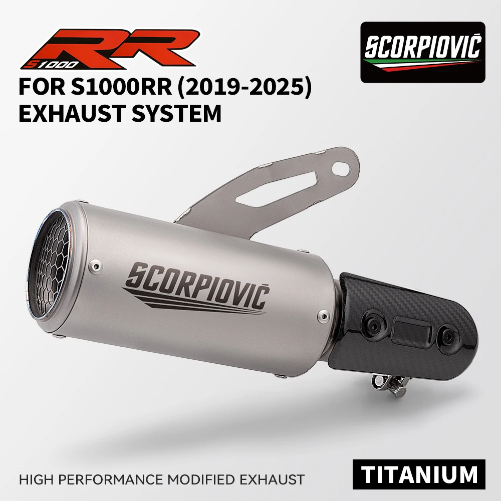 

Титановый глушитель выхлопной системы мотоцикла, наконечник для мотокросса, Escape Moto Racing, без шнуровки для S1000RR 2019-2025 S1000R 2021-2025