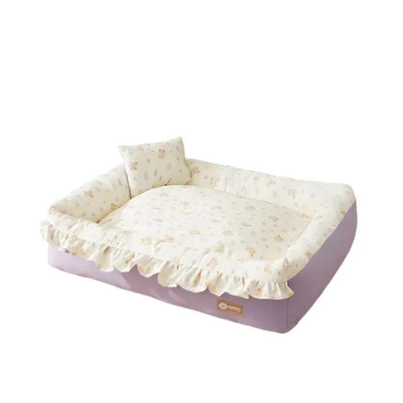 Cama cuadrada de encaje para perros pequeños, antideslizante lavable - imagen 3