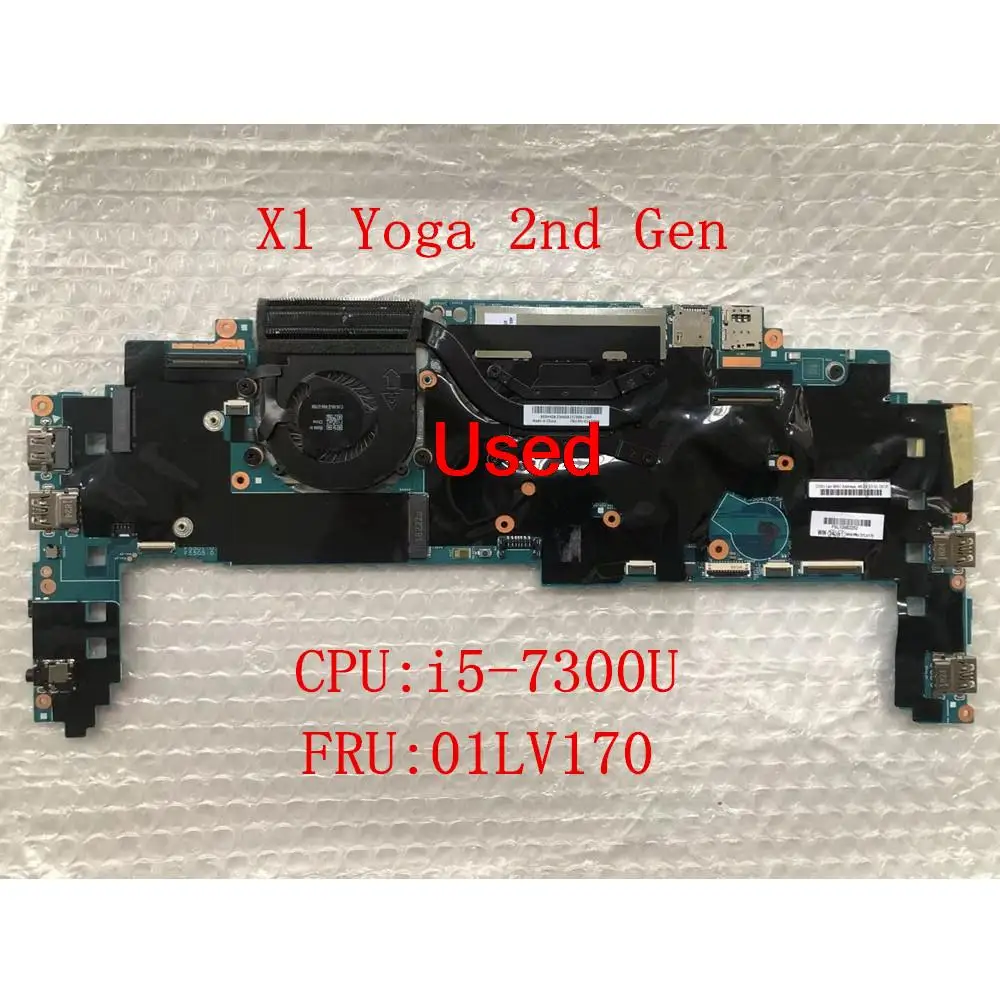 

Used For Lenovo ThinkPad X1 Yoga 2nd Gen Laptop Motherboard CPU I5-7300U 8GB FRU 01LV170 01AX853 5B20V14706