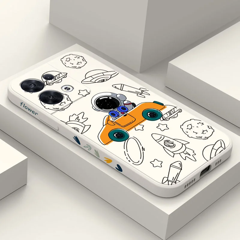 

Cutie Airman Phone Case For OPPO Reno 10 8 8T 8Z 7 7Z 6 5 Pro 4G 5G F19 F9 Pro Plus Liquid Silicone Cover