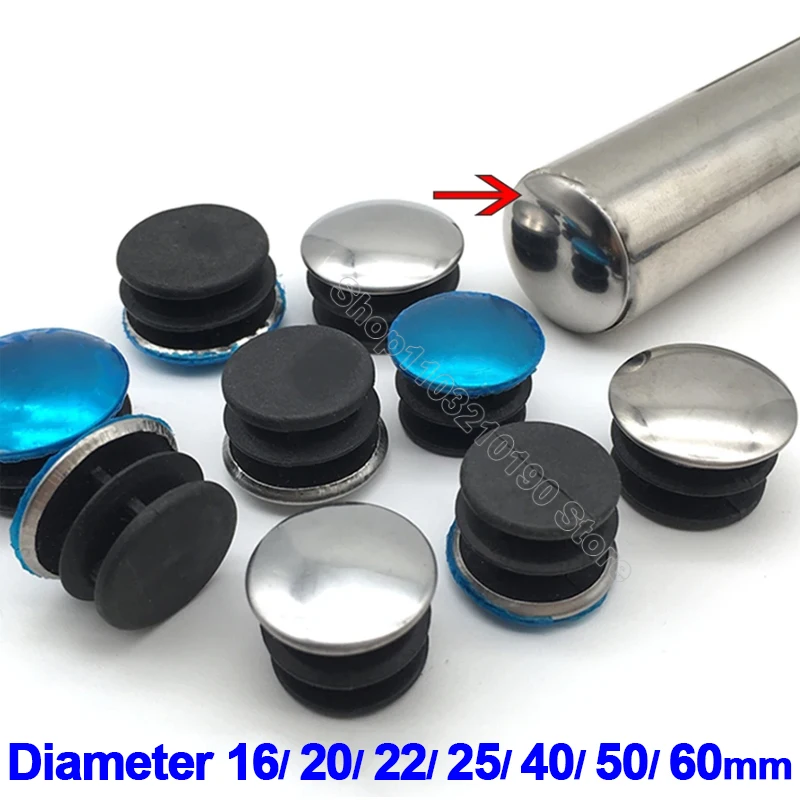 

Stainless Steel Round Tube Cap Covers Pipe Blanking End Insert Bung Plugs Stoppers Furniture Accessories 16 20 22 25 40 50 60mm