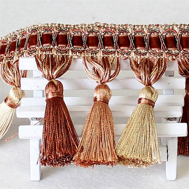 1M/2M/3M Curtain Edging Sewing Trims Tassel Fringe Upholstery DIY Door Cushion Decor Tassel Lace Trim