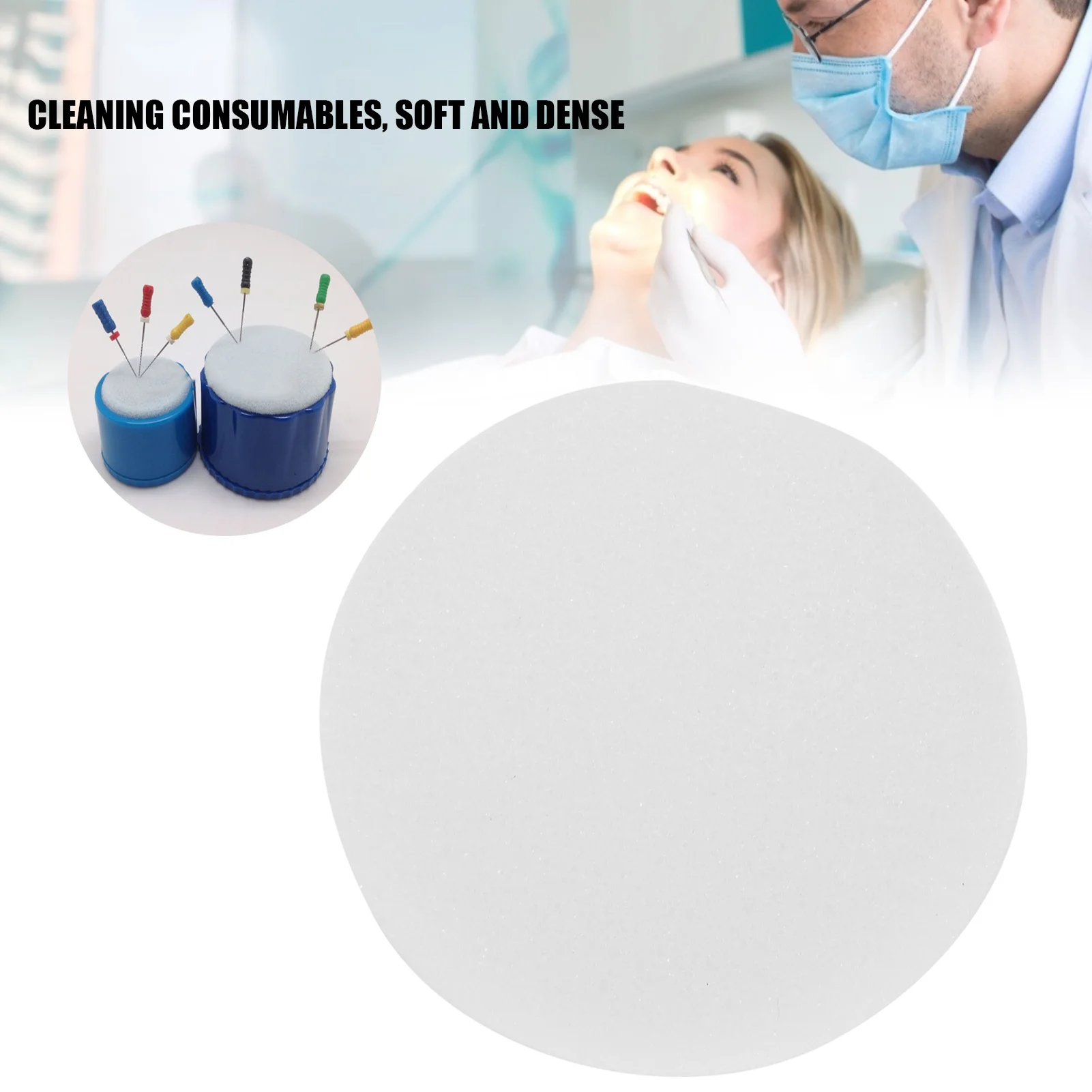 Disposable Sponge Pad 50pcs Soft Dentist Foam File Cleaning Dental Clean Stand Replacement Dental Disposable Sponge