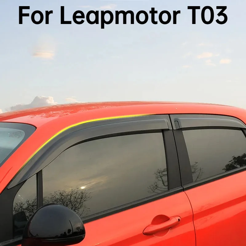 Car Window Visor Rain Guard Deflector For Leapmotor T03 2024 2025 Side Window Rain Eyebrow Shield Exterior Accessories