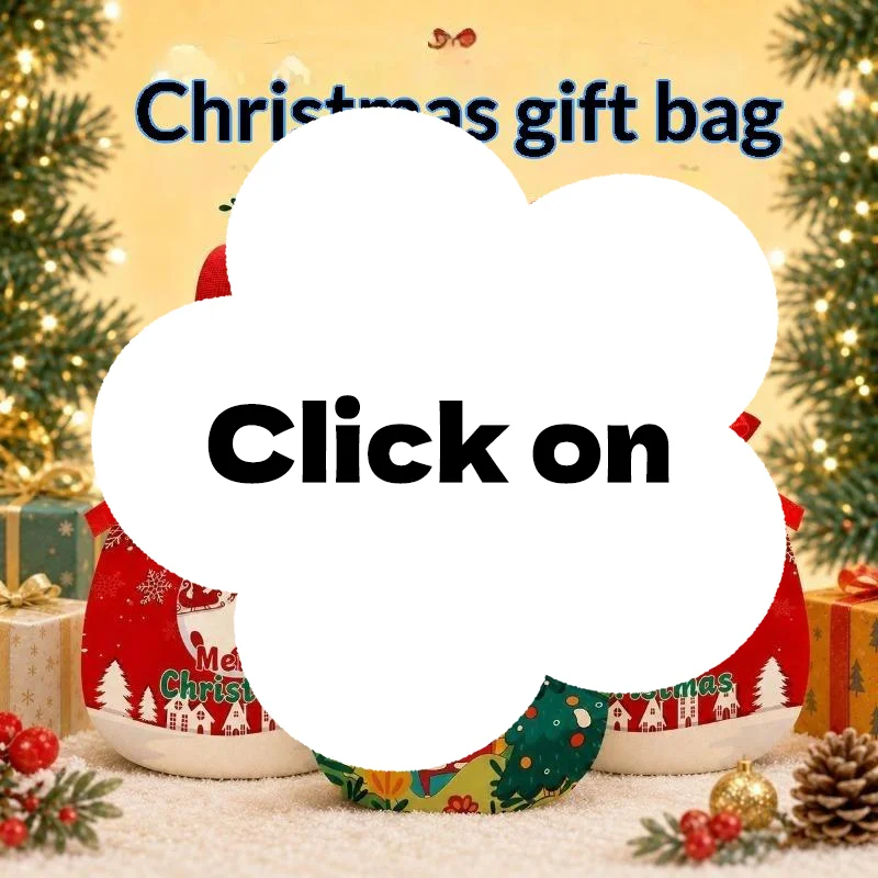 Christmas Goodie Bags Drawstring Eco Friendly Material Holiday Favor Pouches for Candy Snack Party Use